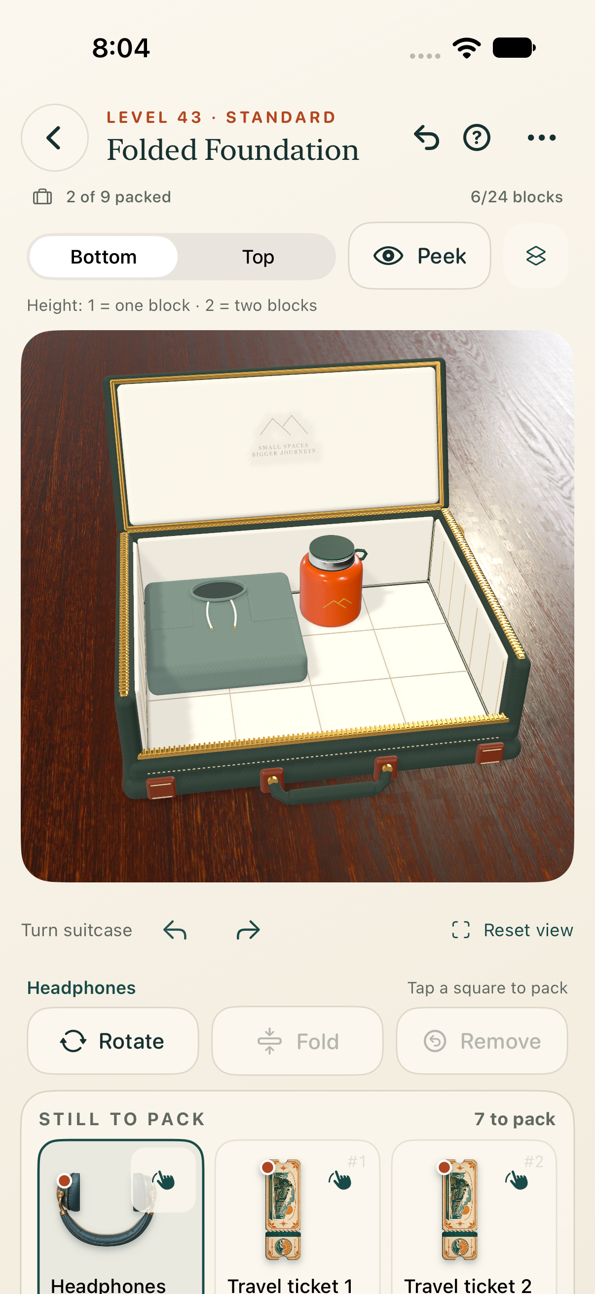The packing suitcase viewed from a different angle