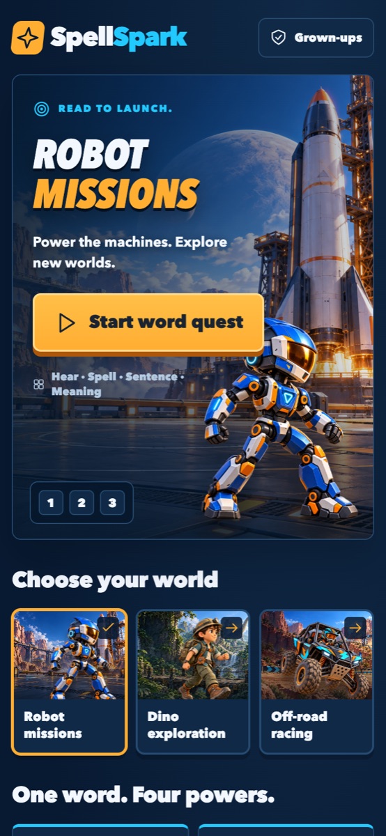 SpellSpark on iPhone