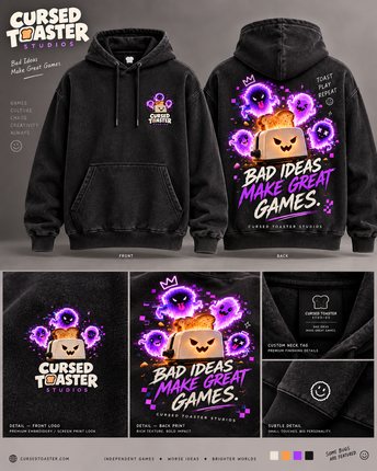 Bad Ideas Make Great Games: hoodie · charcoal design mockup
