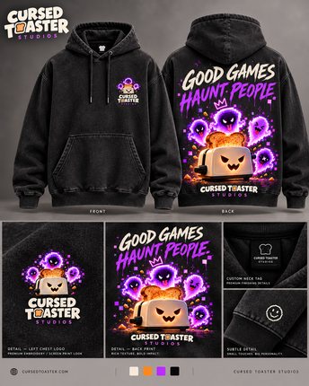 Good Games Haunt People: hoodie · charcoal design mockup